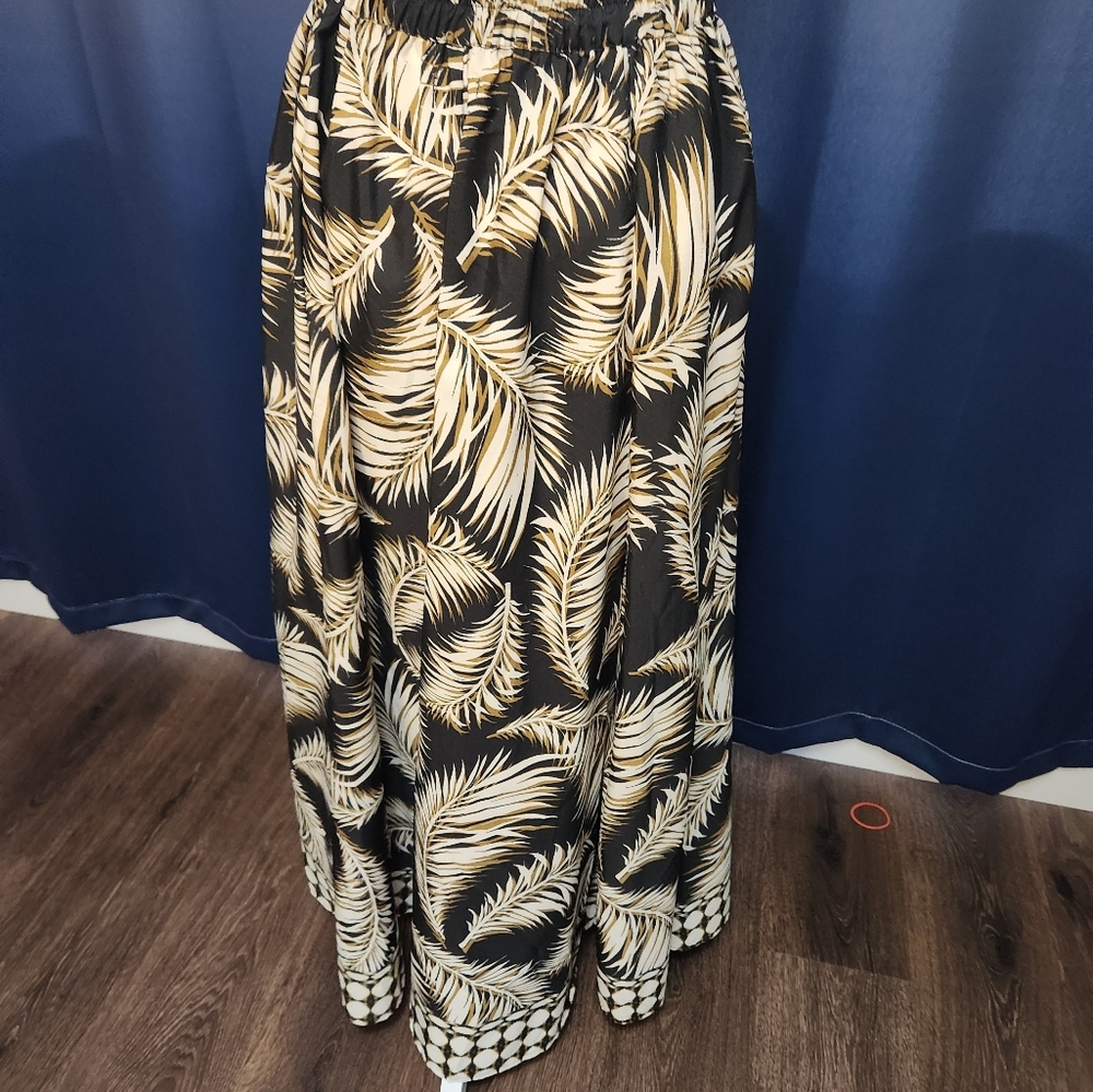 Truly For You. Palm tree print, cotton full long skirt .